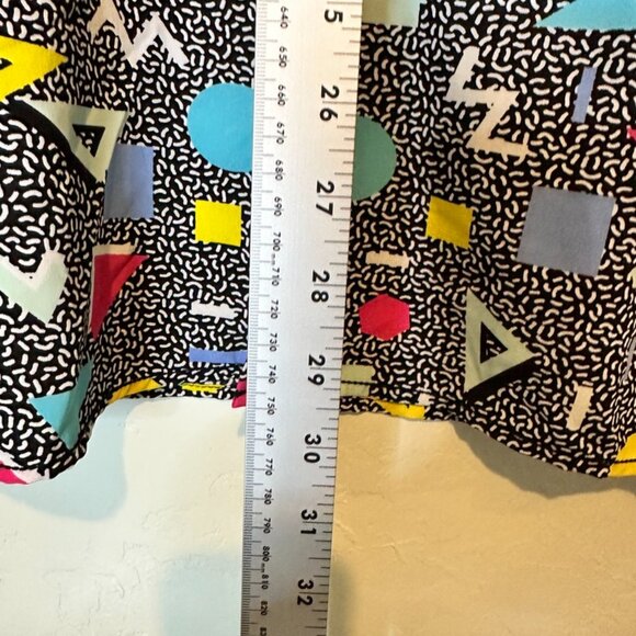 Saved By The Bell Look Button Shirt SzL Retro 80s Geometric All Over Print - Picture 12 of 12